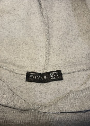 Gri Kapüşonlu Sweatshirt - Görsel 3