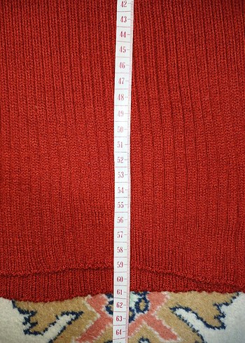 Koyu Turuncu Boğazlı Triko Kazak - Görsel 3