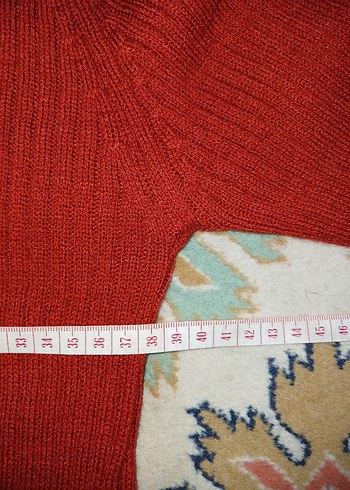 Koyu Turuncu Boğazlı Triko Kazak - Görsel 4