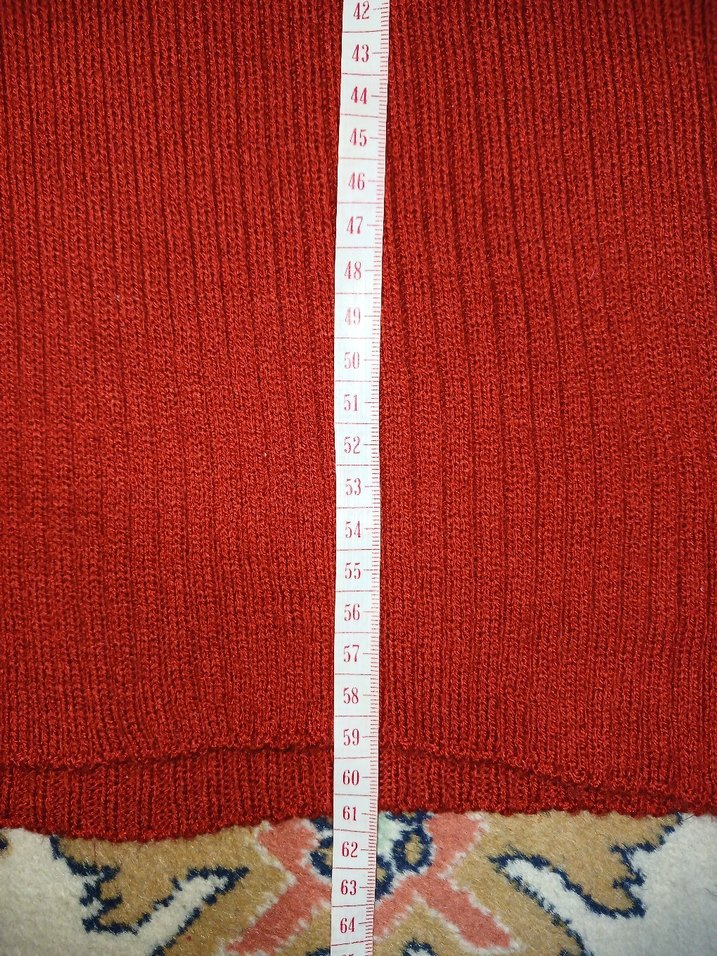 Koyu Turuncu Boğazlı Triko Kazak - Görsel 3