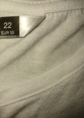 Beyaz Baskılı Pamuklu Tişört - Görsel 3