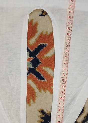 Beyaz Baskılı Pamuklu Tişört - Görsel 6