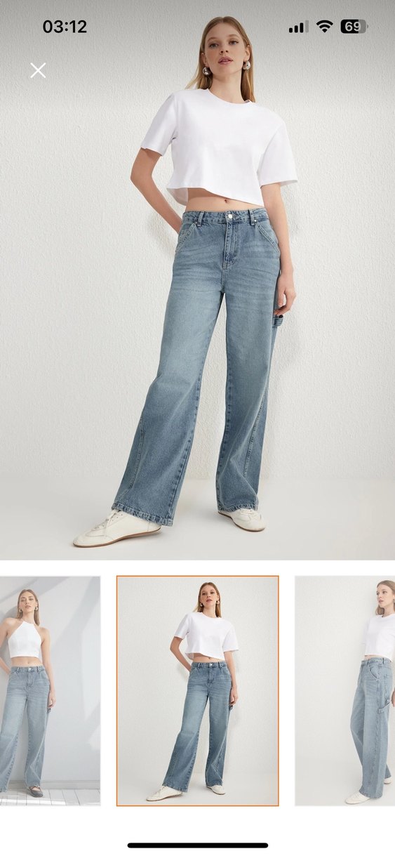 mavi Bol Kesim wide leg Kadın jean - Görsel 2