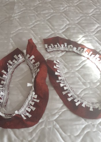 Bordo krem renkte harika bir yatak örtüsü hiç kullanılmadı - Görsel 7