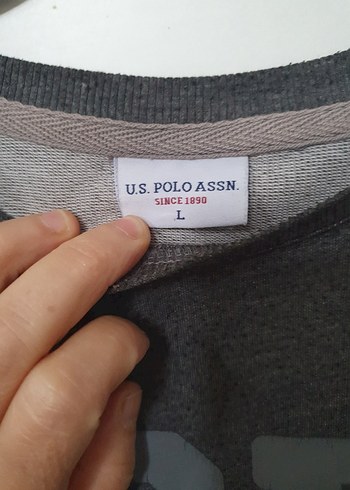 Gri Erkek Sweatshirt Uzun Kollu USPA - Görsel 4