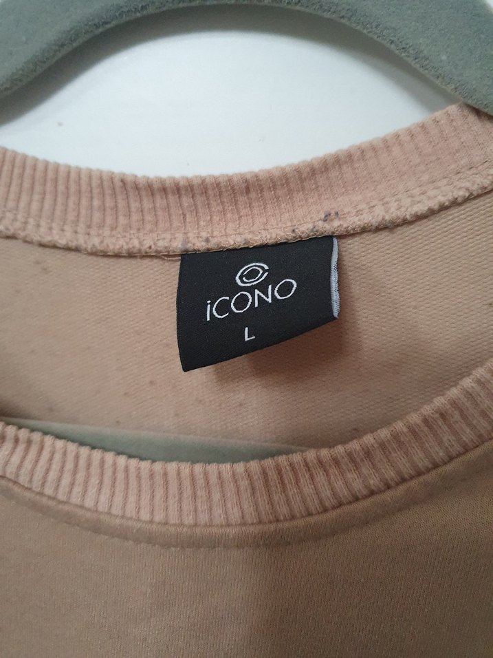 Bej Baskılı Uzun Kollu Sweatshirt - Görsel 3