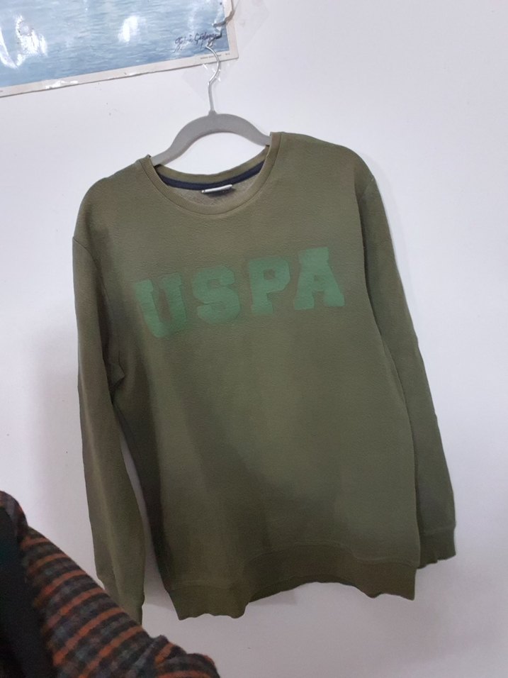 Erkek Haki USPA Sweatshirt - Görsel 3