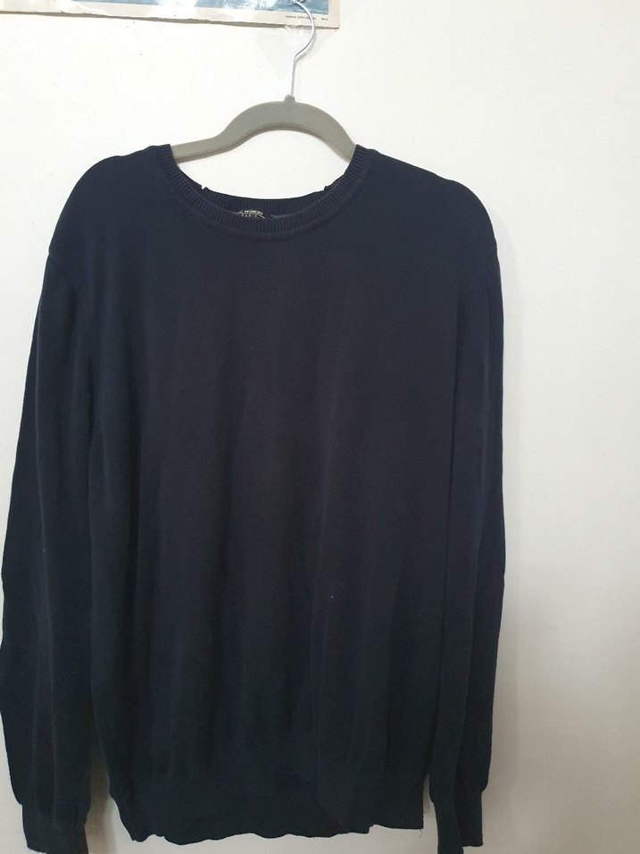 Erkek Siyah Yün Bisiklet Yaka Kazak - Görsel 2