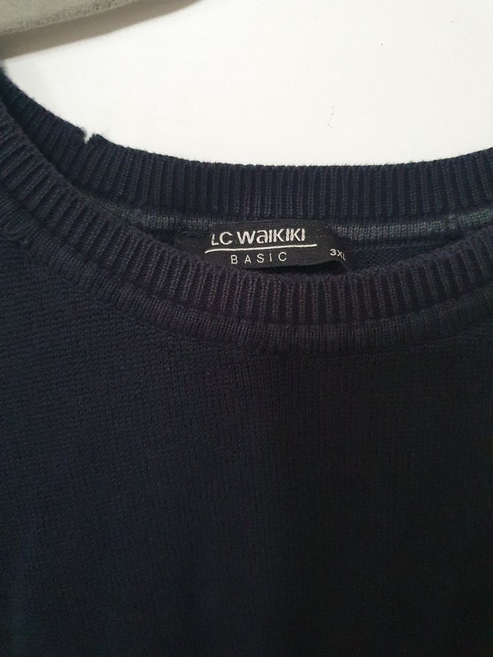 Erkek Siyah Yün Bisiklet Yaka Kazak - Görsel 3