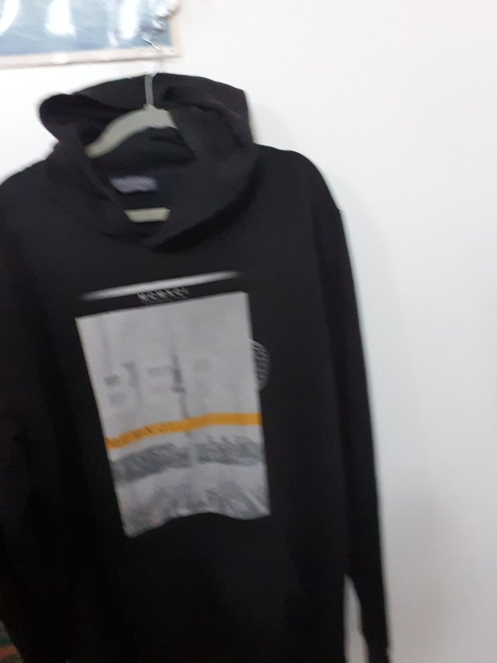 büyük beden Siyah Kapüşonlu Baskılı Oversize Sweatshirt - Görsel 3