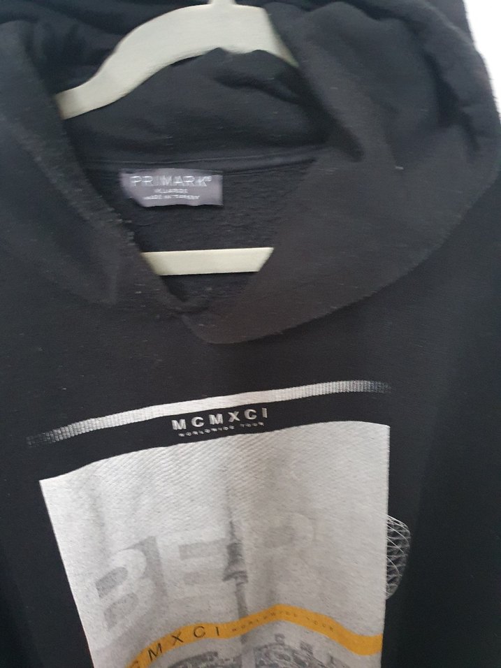 büyük beden Siyah Kapüşonlu Baskılı Oversize Sweatshirt - Görsel 4