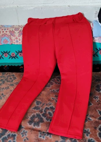 Kadın Kırmızı Regular Fit Kumaş Pantolon - Görsel 3