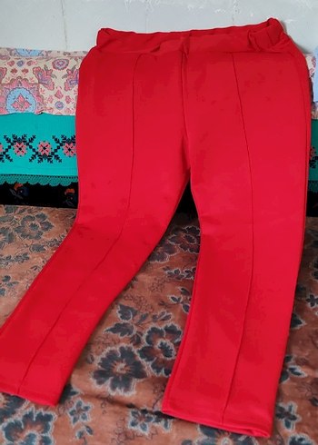 Kadın Kırmızı Regular Fit Kumaş Pantolon - Görsel 2