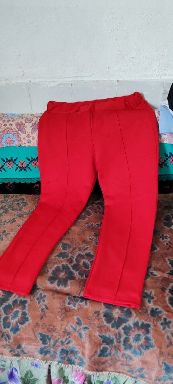 Kadın Kırmızı Regular Fit Kumaş Pantolon - Görsel 3