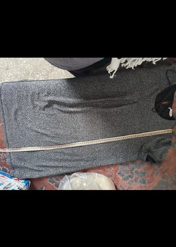 Gri simli  Piliseli cok şık Kadın hamile tunik - Görsel 7