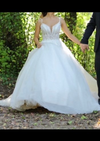 Özel dikim Korse detay boncuk işlemeli  A Kesim Gelinlik - Görsel 3