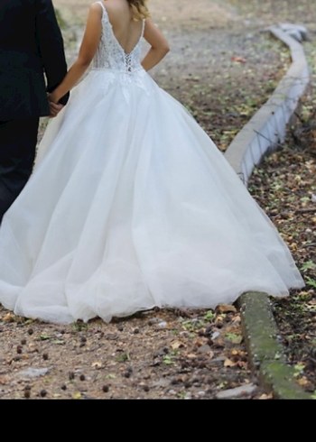 Özel dikim Korse detay boncuk işlemeli  A Kesim Gelinlik - Görsel 4