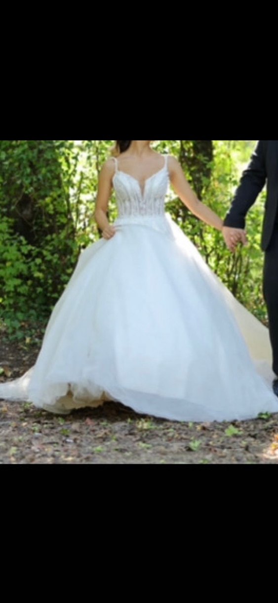 Özel dikim Korse detay boncuk işlemeli  A Kesim Gelinlik - Görsel 3