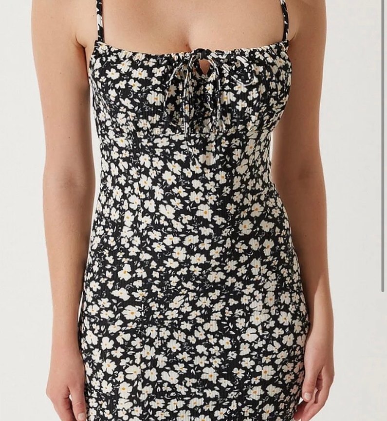 V Yaka Askılı Midi Elbise - Görsel 3