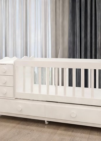 Beyaz Çekmeceli Bebek Beşiği - Görsel 3