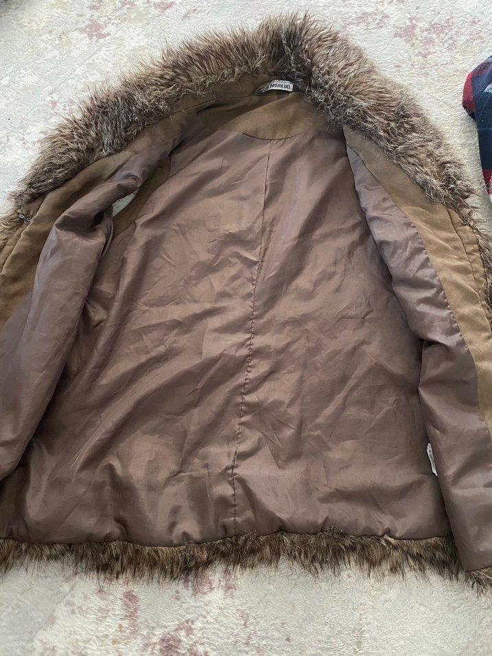 Kahverengi Süet Kürklü Kadın Yelek - Görsel 3