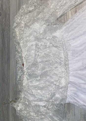 Uzun Kollu, Tekneden Yaka Bohem Gelinlik - Görsel 2