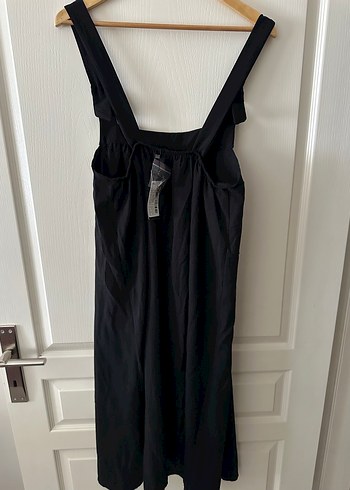 Siyah Keten Salaş Hamile Tulum - Görsel 4