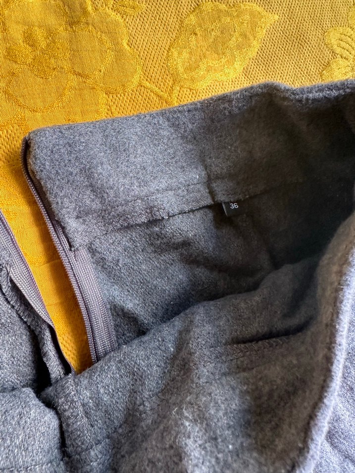 Düğmeli Gri Midi Kadın Mini Etek - Görsel 3