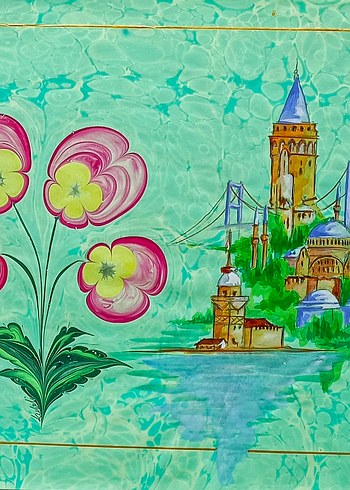 Renkli İstanbul Temalı El Boyaması Tablo - Görsel 2