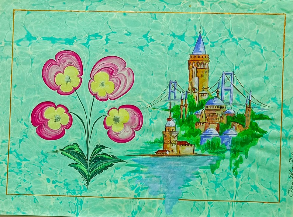 Renkli İstanbul Temalı El Boyaması Tablo - Görsel 2