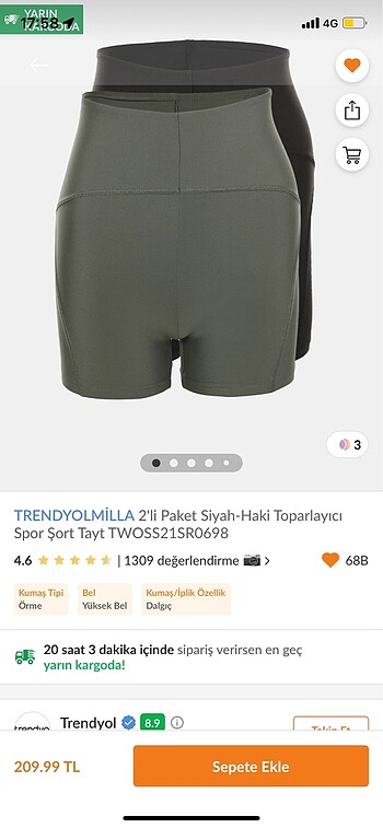 l Beden siyah Renk Siyah ve haki spor biker şort