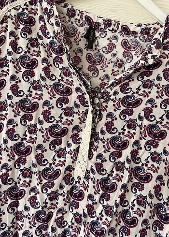 Mor Desenli Uzun Kollu Bohem Tunik - Görsel 3