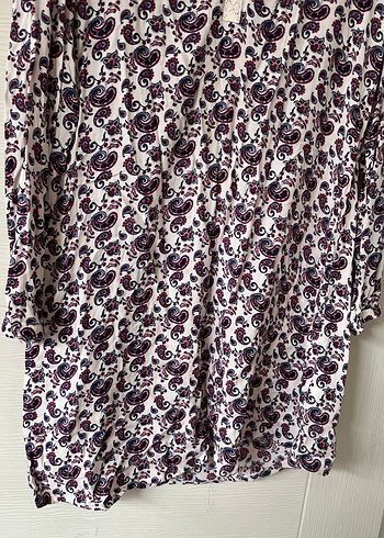 Mor Desenli Uzun Kollu Bohem Tunik - Görsel 5