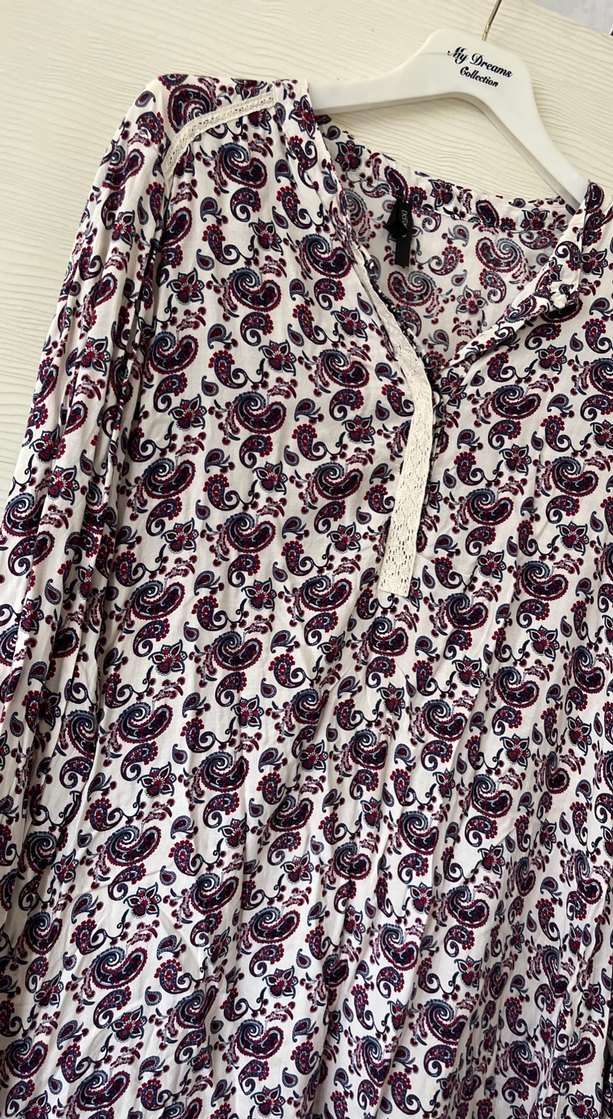 Mor Desenli Uzun Kollu Bohem Tunik - Görsel 4