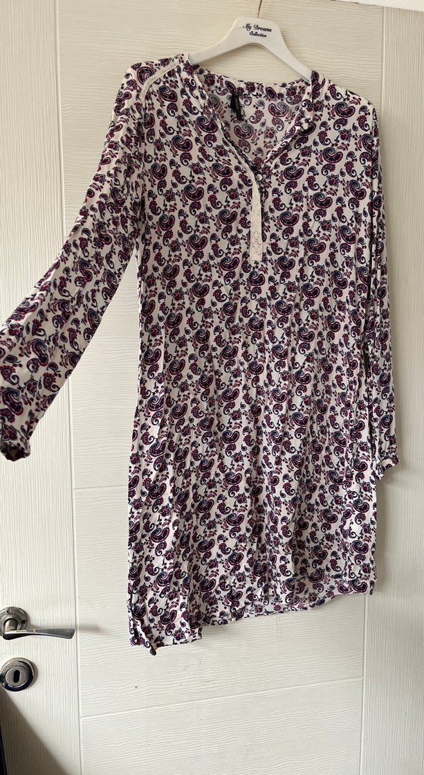 Mor Desenli Uzun Kollu Bohem Tunik - Görsel 2