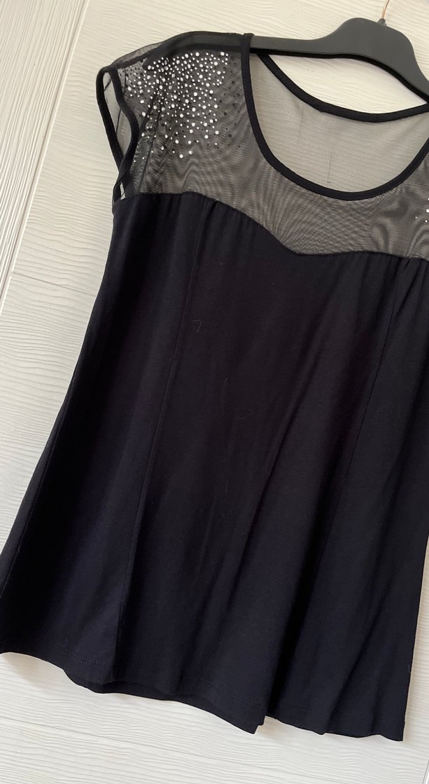 Siyah Payetli Kolsuz Kadın Bluz - Görsel 4