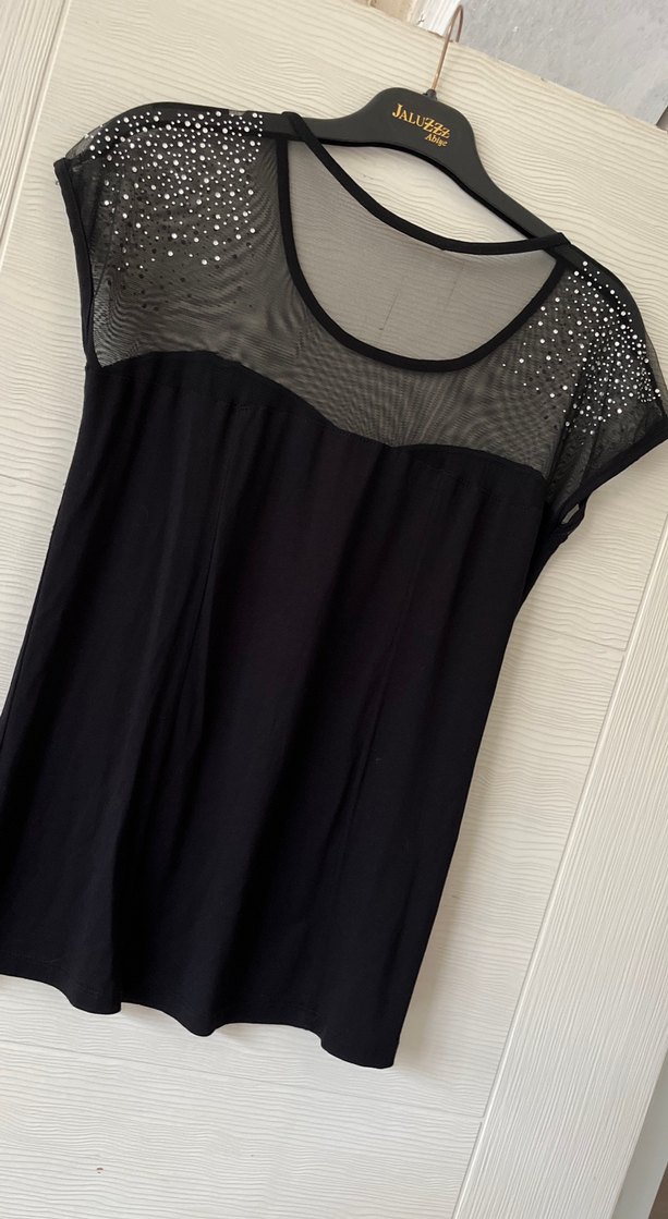 Siyah Payetli Kolsuz Kadın Bluz - Görsel 5