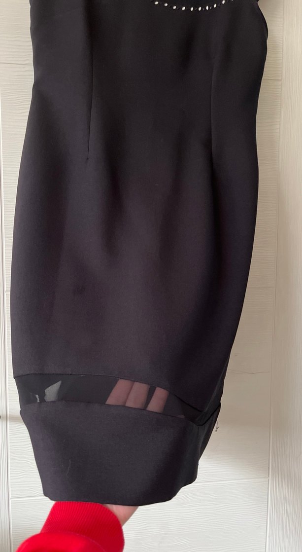 Siyah İnci Detaylı Midi Elbise - Görsel 2