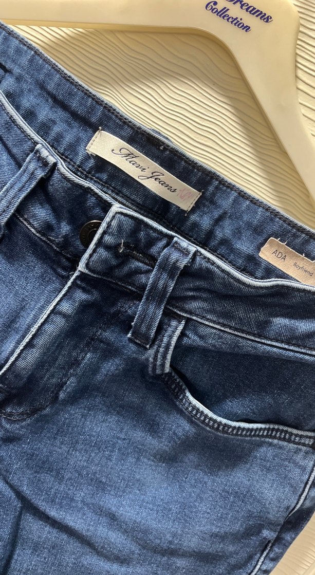 Kadın Mavi Normal Kesim Midi Kot Pantolon - Görsel 2