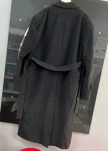 Koyu Gri Düğmeli Uzun Kaban - Görsel 6