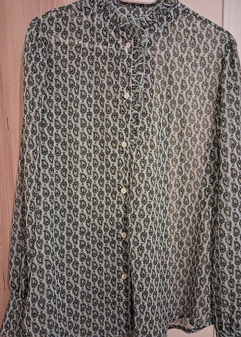 Bohem Yeşil Kadın Bluz - Görsel 4