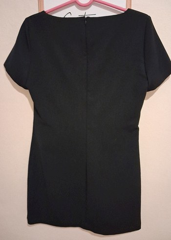 Siyah Kısa Kollu Midi Elbise - Görsel 3