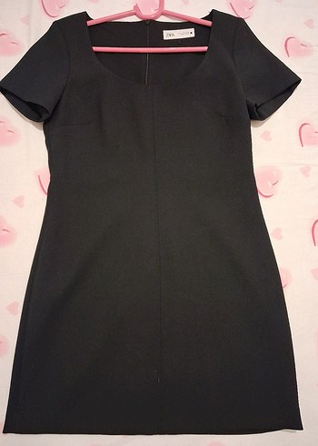 Siyah Kısa Kollu Midi Elbise - Görsel 4