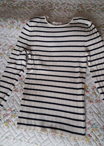 lefties marka Uzun Kollu İnce Çizgili Kadın Kazak - Görsel 4