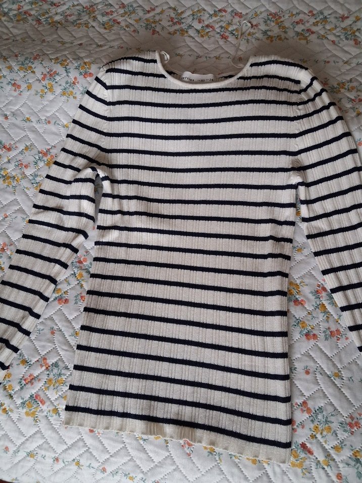 lefties marka Uzun Kollu İnce Çizgili Kadın Kazak - Görsel 4