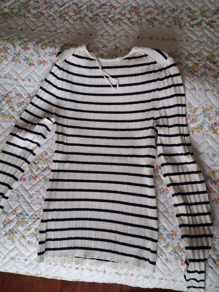 lefties marka Uzun Kollu İnce Çizgili Kadın Kazak - Görsel 3