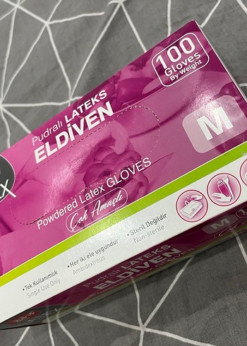 Pudralı Orta Boy Pembe Lateks Eldiven - Görsel 3