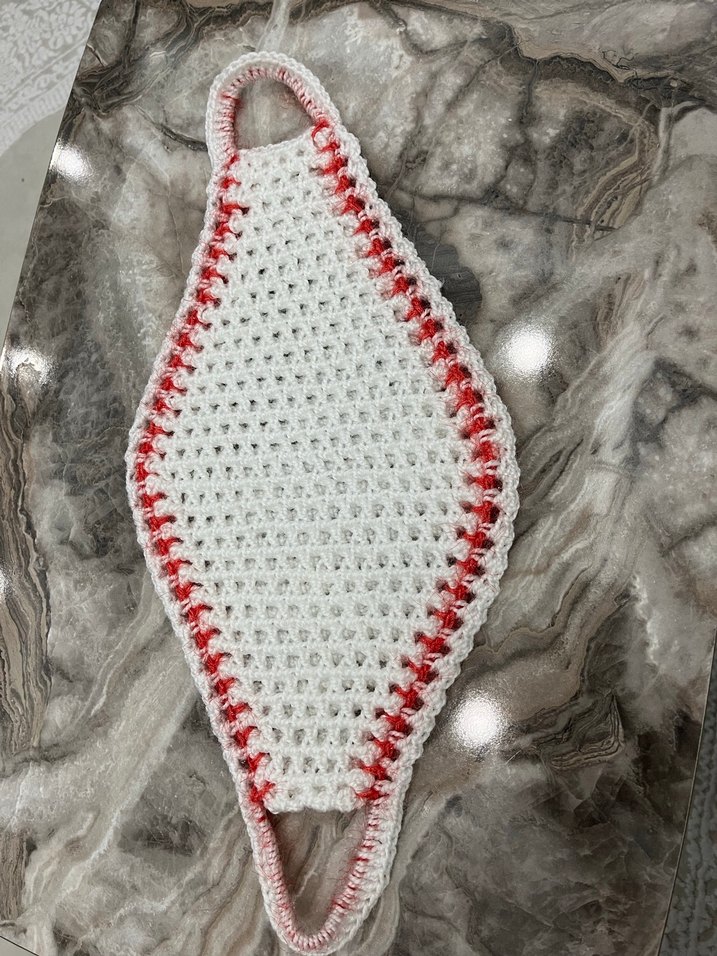 El Örgüsü Beyaz Banyo Süngeri - Görsel 2