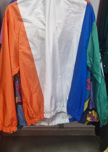 Renkli Kadın Fermuarlı Yağmurluk - Görsel 2