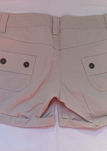 Düğmeli Bej renk Kadın Şort - Görsel 3